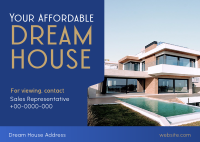 Affordable Dream House Postcard Design