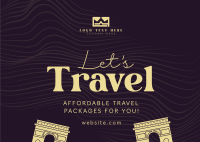 Let's Travel Postcard Design