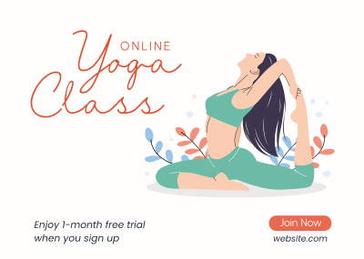 Online Yoga Class Postcard Image Preview