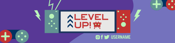 Gamer Level Up Twitch Banner Design Image Preview