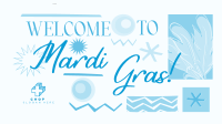 Mardi Gras Mask Welcome Facebook Event Cover Design