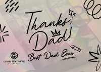 Best Dad Doodle Postcard Image Preview