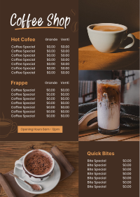 The Coffee Shop Menu Design