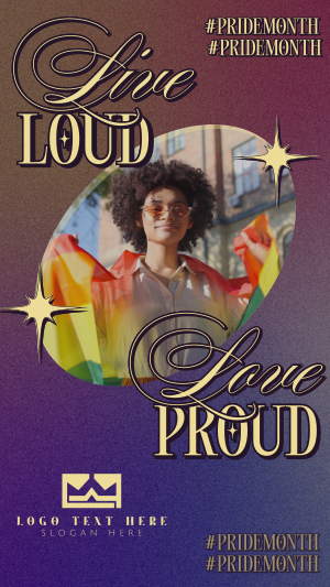 Retro Pride Month Facebook story Image Preview
