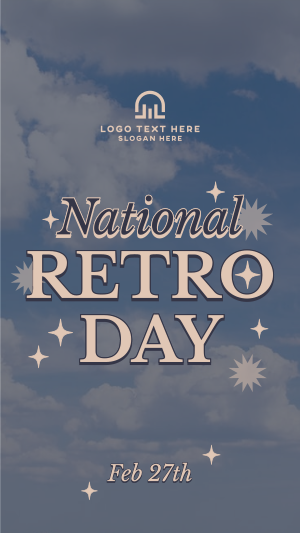 National Retro Day Clouds Facebook story Image Preview