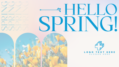 Retro Welcome Spring Facebook event cover Image Preview