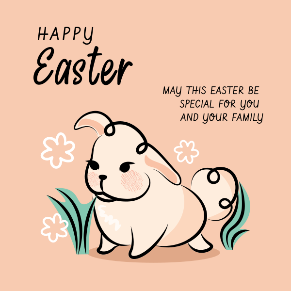 Easter Bunny Greeting Instagram Post Design Image Preview