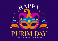 Purim Celebration Event Postcard Design