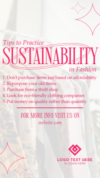 Sustainable Fashion Tips Facebook Story Design