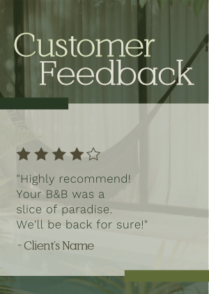 Tropical Hotel Feedback Poster Image Preview