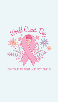 Cancer Day Floral Facebook story Image Preview