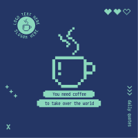 Coffee Pixel Quote Instagram Post Design