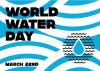 World Water Day Waves Postcard Design
