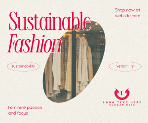 Clean Minimalist Sustainable Fashion Facebook post Image Preview