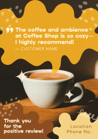 Quirky Cafe Testimonial Poster Design