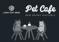 Pet Cafe Free Drink Postcard Design