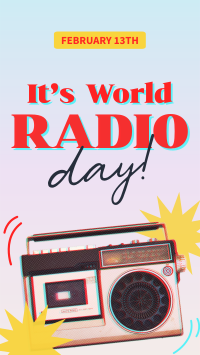 Retro World Radio Facebook Story Design