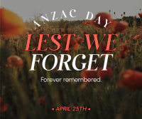 Red Poppy Lest We Forget Facebook post Image Preview