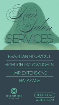 Minimalist Hair Salon Services TikTok Video Design