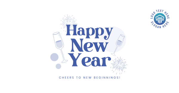 New Year Cheers Facebook Ad Design Image Preview