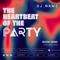 Typographic Party DJ Instagram post Image Preview