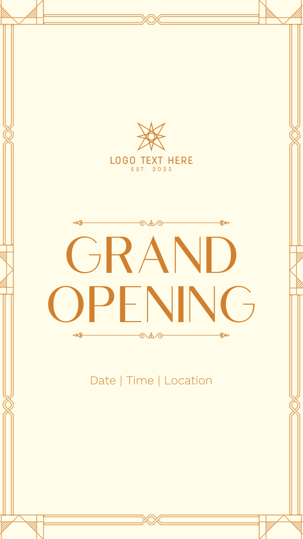 Art Deco Grand Opening Instagram Story Design Image Preview