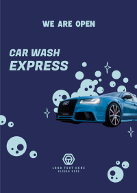 Car Wash Opening Poster Design