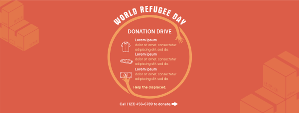 World Refugee Day Donations Facebook Cover Design Image Preview