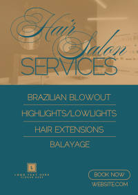 Minimalist Hair Salon Services Poster Design