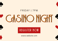Casino Night Elegant Postcard Design