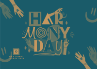 Fun Quirky Harmony Day Postcard Design