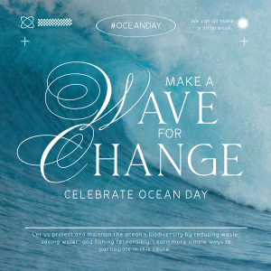 Wave Change Ocean Day Instagram post Image Preview