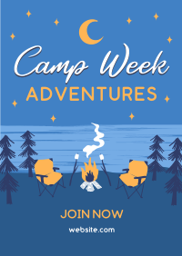 Moonlit Campground Poster Design