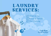 Laundry Services List Postcard Image Preview