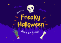 Freaky Halloween Postcard Image Preview