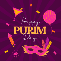 Purim Celebration Instagram Post Design
