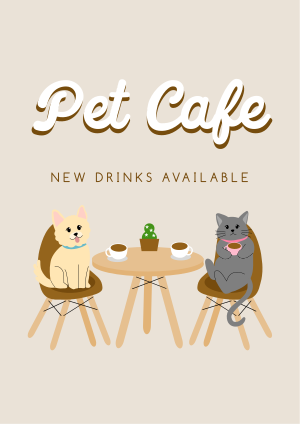 Pet Cafe Free Drink Flyer Image Preview