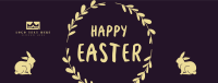 Easter Bunny Wreath Facebook Cover Design