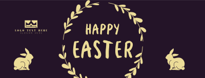Easter Bunny Wreath Facebook cover Image Preview
