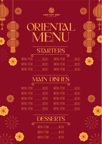 Oriental Restaurant Menu Preview