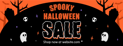 Spooky Ghost Sale Facebook cover Image Preview