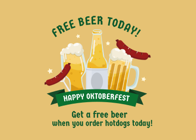 Cheers Beer Oktoberfest Postcard Image Preview