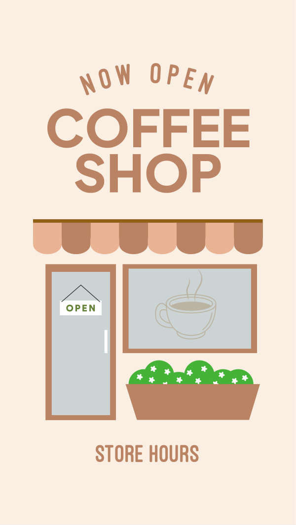 Local Cafe Storefront Instagram Story Design Image Preview
