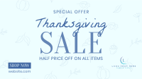 Thanksgiving Line Art Sale Facebook event cover Image Preview
