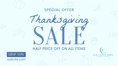 Thanksgiving Line Art Sale Facebook event cover Image Preview