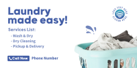 Laundry Made Easy Twitter Post Design