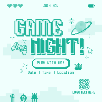 Pixelated Game Night Instagram post Image Preview
