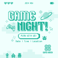 Pixelated Game Night Instagram Post Image Preview