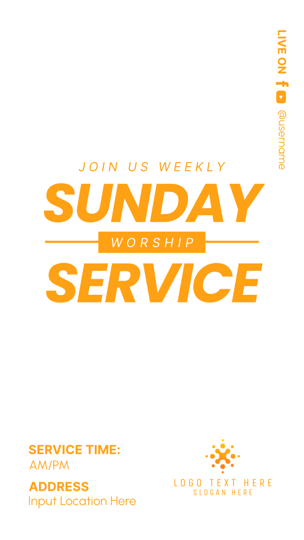Sunday Worship Service Instagram Story Design Image Preview
