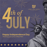 Fourth of July Greeting Instagram post Image Preview